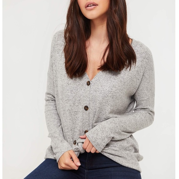 Sweaters - Grey button down sweater